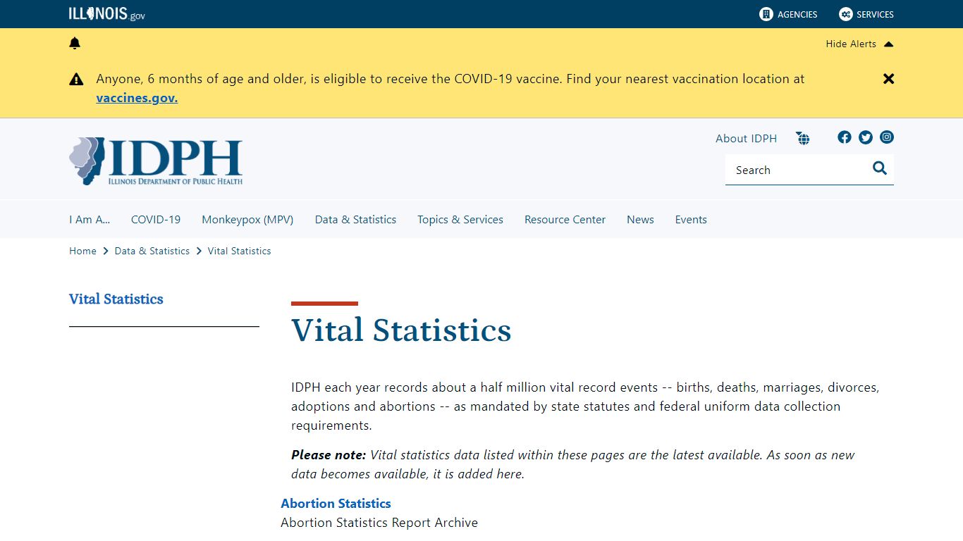 Vital Statistics - Illinois